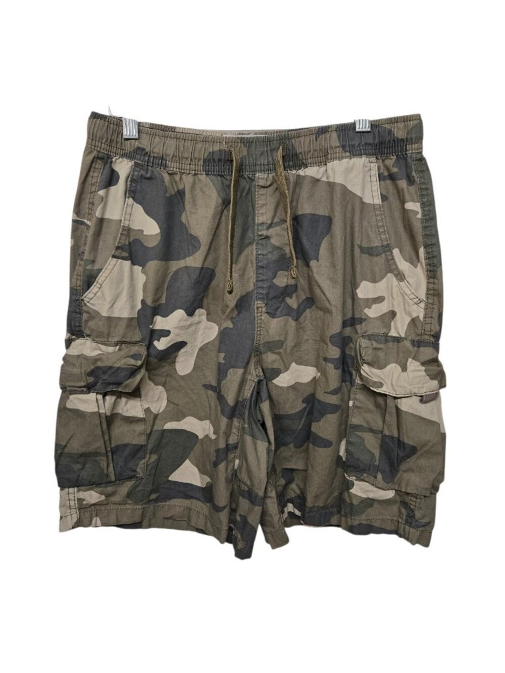 Amnesia Offline Camo Cargo Shorts Sz Small Y2K Streetwear Drawstring Army Skater